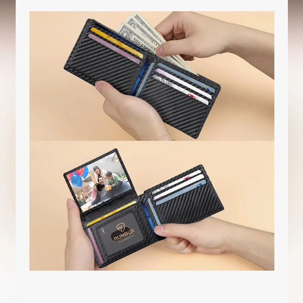 🆕 Wallet for Men Slim Rfid Leather 2 ID Window With Gift Box